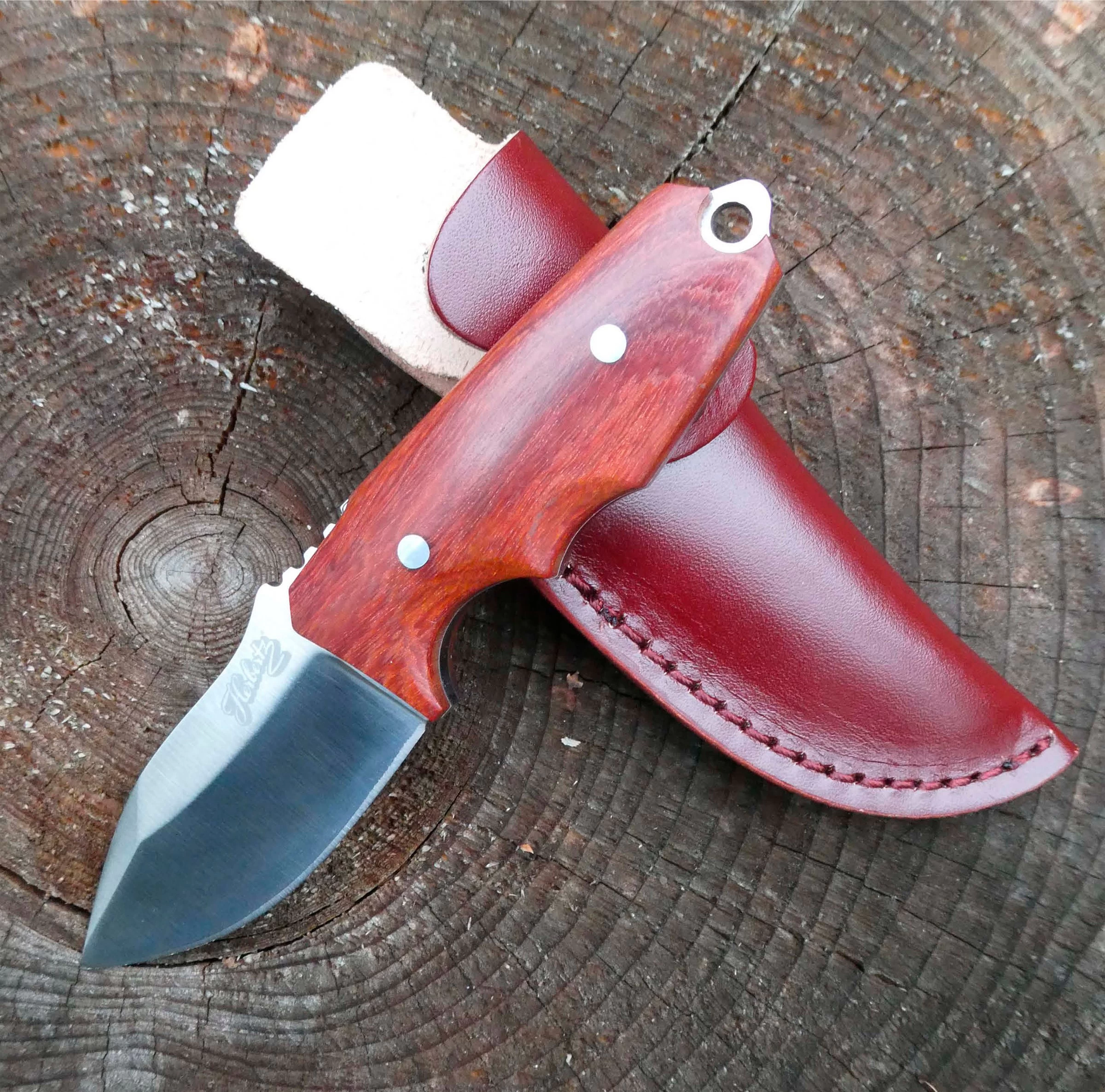 Herbertz Drop Point Belt Knife Sandalwood AISI 440 4 Herbertz Drop Point Belt Knife Sandalwood AISI 440 - Billede 4