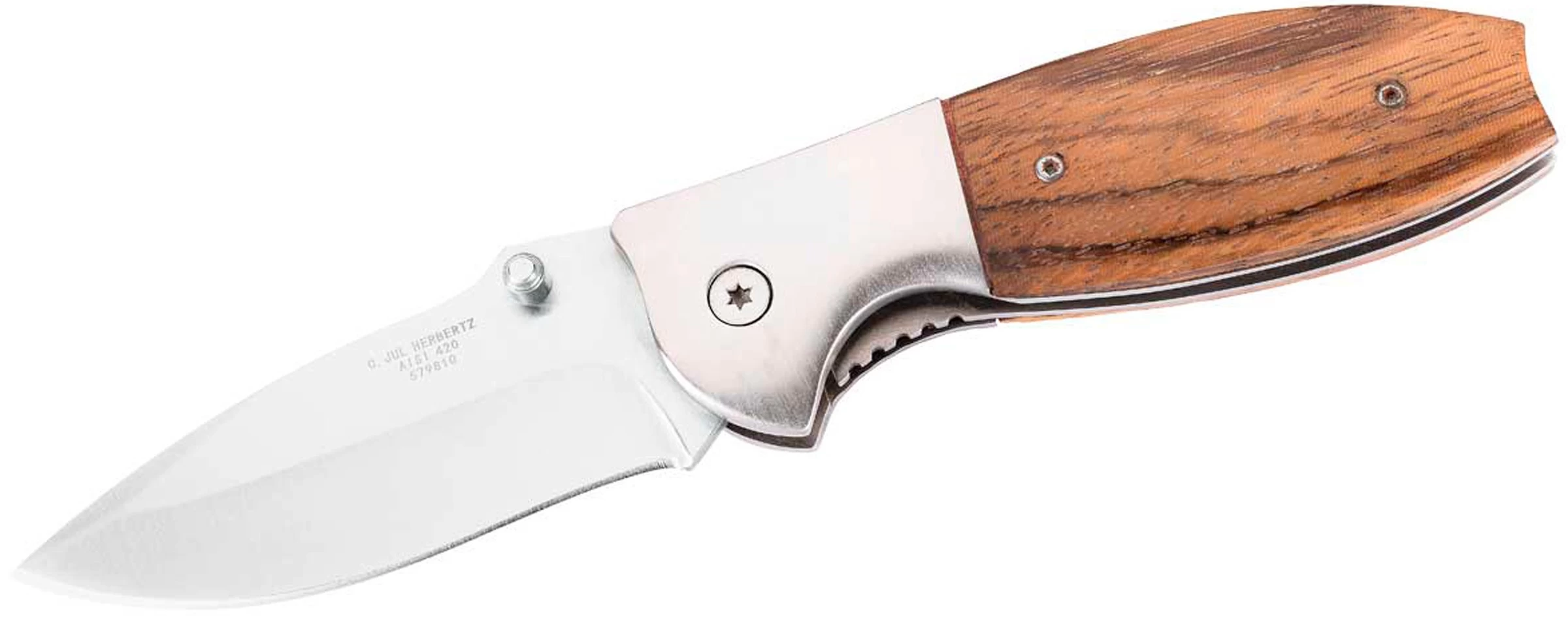 Herbertz One-Handed Zebra Wood Folding Knife AISI 420 1 Herbertz One-Handed Zebra Wood Folding Knife AISI 420